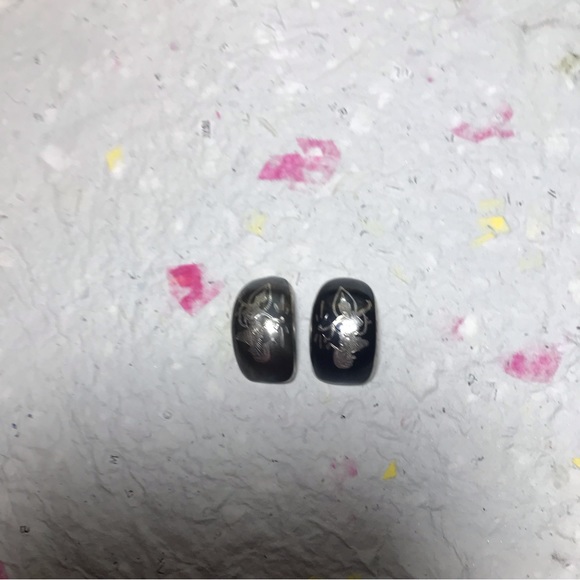 Siam Sterling Clip On Earrings Dome Shape Dancing Goddess w Temple Box Thailand - Picture 15 of 15